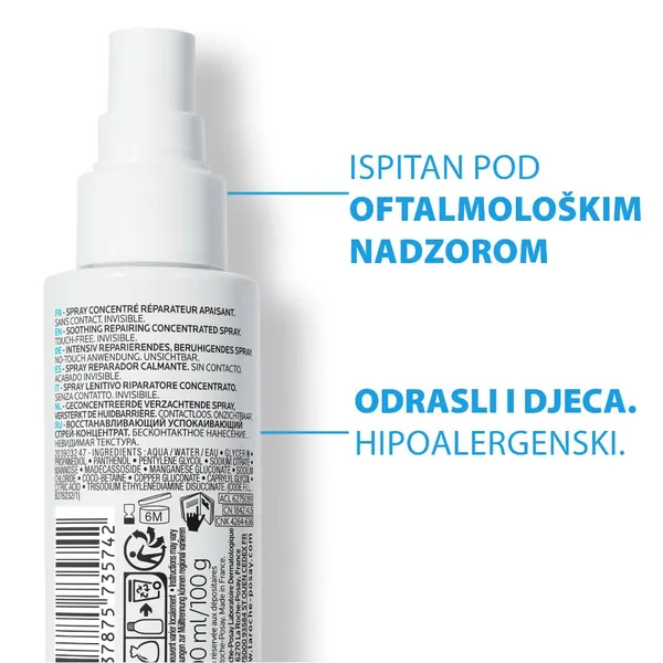 Sprej za negu lica LA ROCHE POSAY Cicaplast spray B5 obnavlja nadraženu ili oslabljenu kožu bez isušivanja, 100 ml