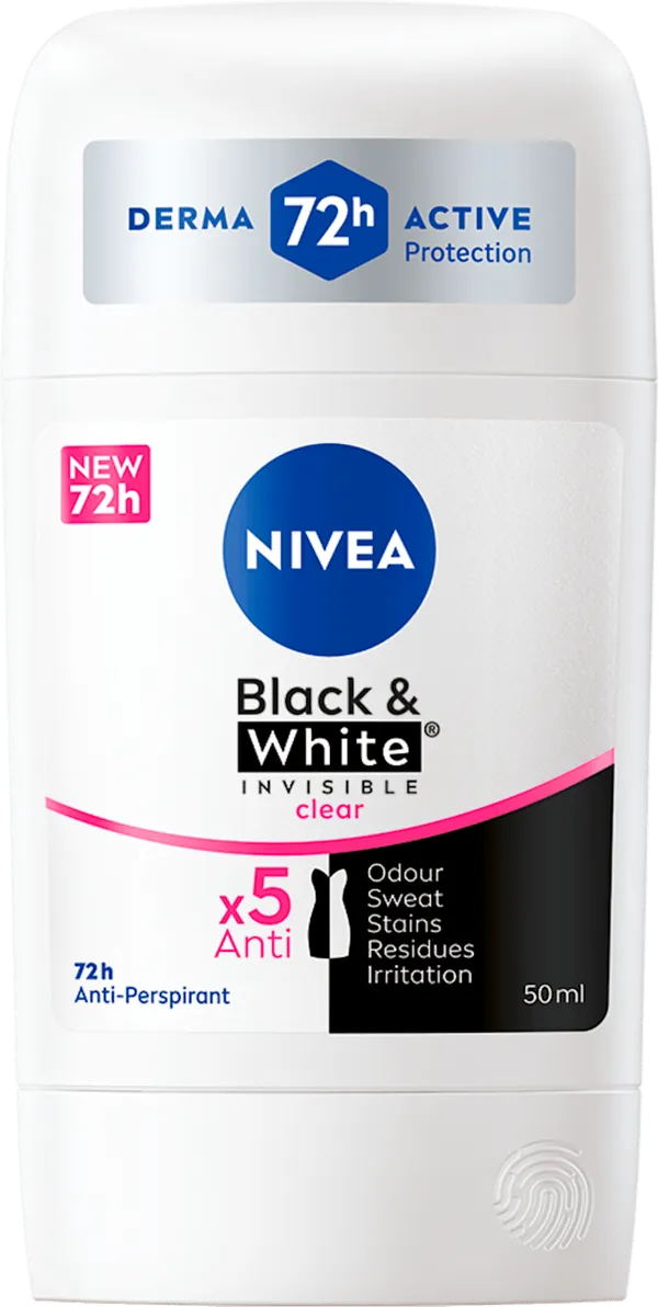 Stik NIVEA Black & white invisible clear 50ml