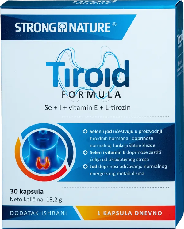 Štitna žlezda STRONG NATURE Tiroid formula, 30 kapsula