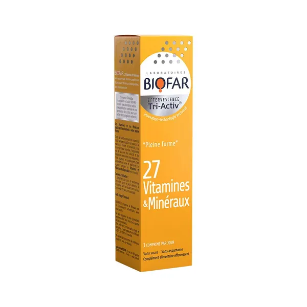 Šumeći vitamini i minerali BIOFAR 27 Tri Aktiv Vitamini i Minerali 15 komada