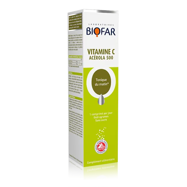 Šumeći vitamini i minerali BIOFAR Vitamin C (Acerola 500mg) 20 komada