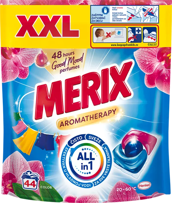 Tablete za pranje veša MERIX Color orhideja 44kom