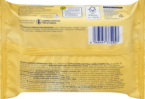 Toalet papir SANFT&SICHER vlažni deluxe kamilica 50kom