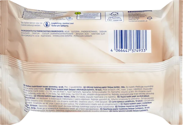 Toalet papir SANFT&SICHER vlažni deluxe kašmir 50kom