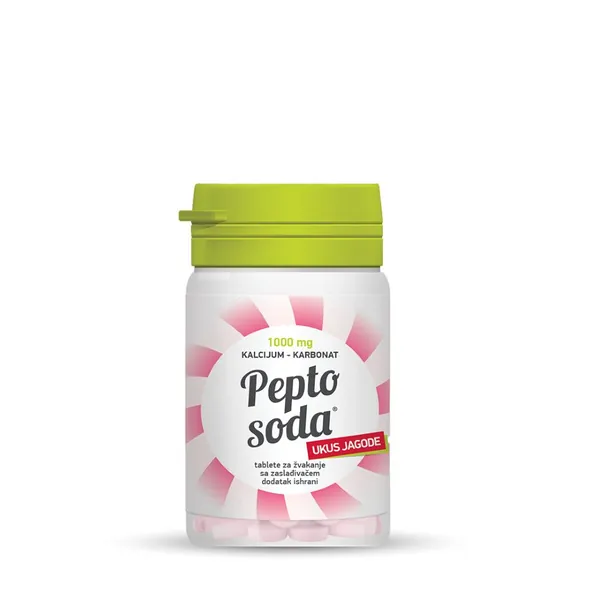 Varenje i probava GOODWILL Pepto soda 1000 mg, 14 tableta za žvakanje jagoda
