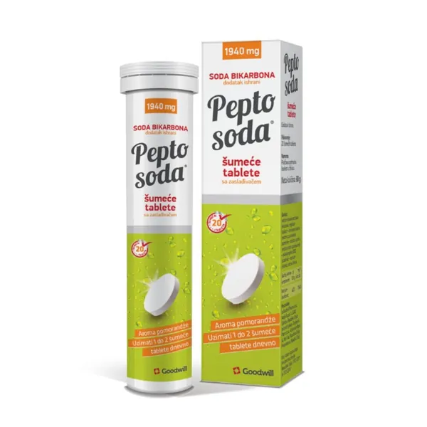 Varenje i probava GOODWILL Pepto soda ukus pomorandže eff sa zaslađivačem (20eff 80g)