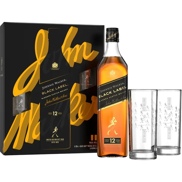 Viski JOHNNIE WALKER Black 0,7l+2 case