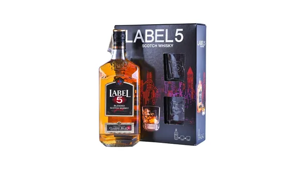 Viski LABEL 5 sa dve čaše 0,7l