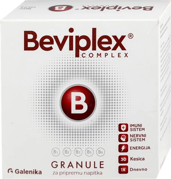 Vitamini i minerali GALENIKA A.D. BEOGRAD Beviplex B granule za pripremu napitka 30x3,5g