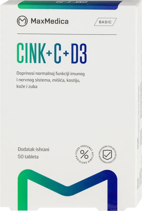 Vitamini i minerali MAXMEDICA Cink+C+D3 50 tableta