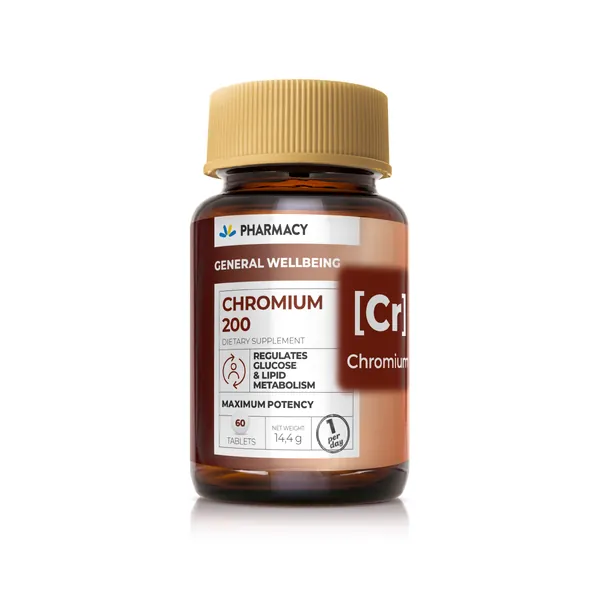 Vitamini i minerali PHARMACY Chromium 200, 60 tableta