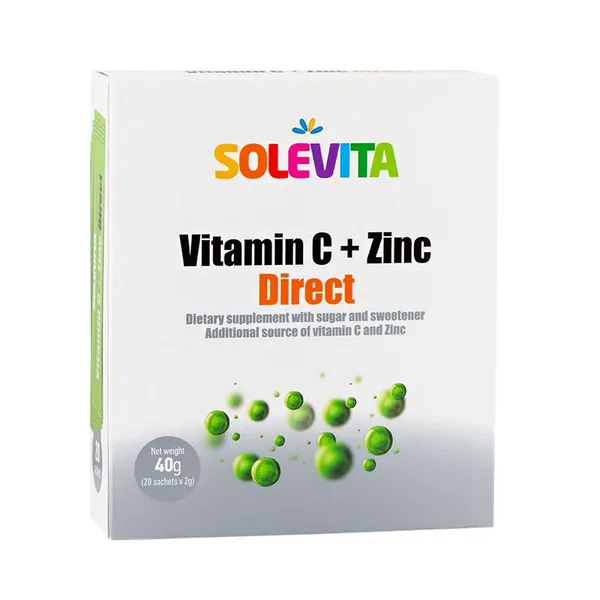 Vitamini i minerali SOLEVITA Vitamin C+Zinc Direct bez šećera, 20 kesica