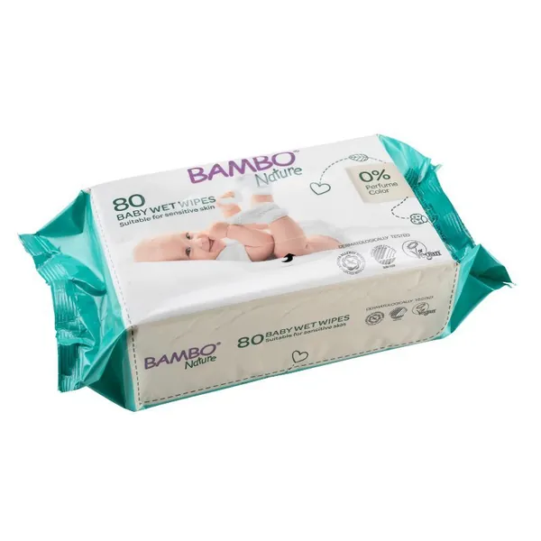 Vlažne maramice BAMBO Nature 0% perfume color 80kom