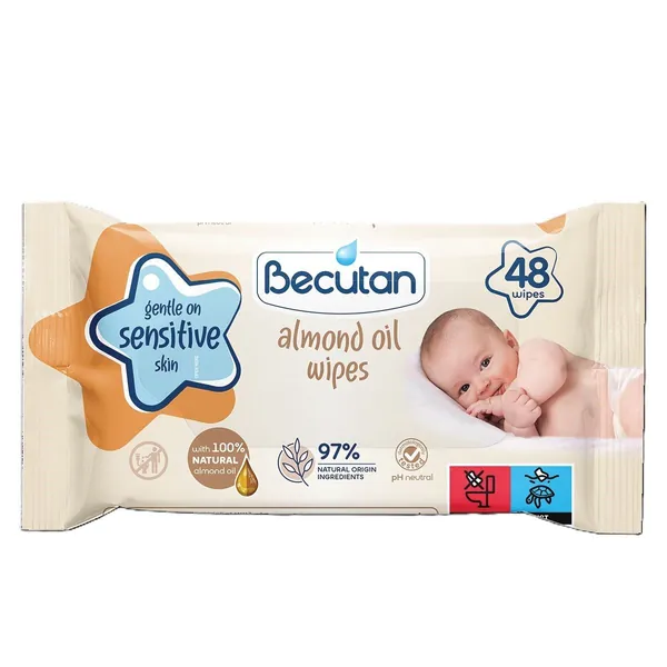 Vlažne maramice BECUTAN badem 48/1