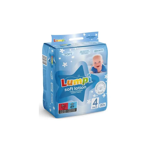 Vlažne maramice LUMPI soft losion 4x80kom