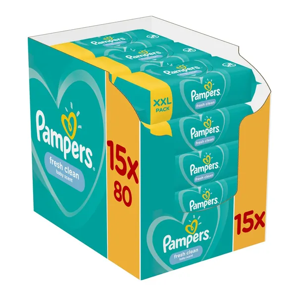 Vlažne maramice PAMPERS fresh clean 15x80kom