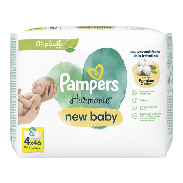 Vlažne maramice PAMPERS Harmonie new born 4x46kom