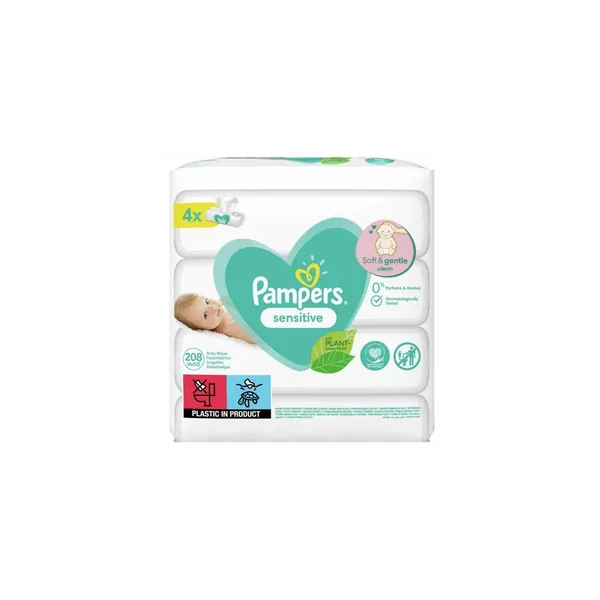 Vlažne maramice PAMPERS sensitive 4x52kom