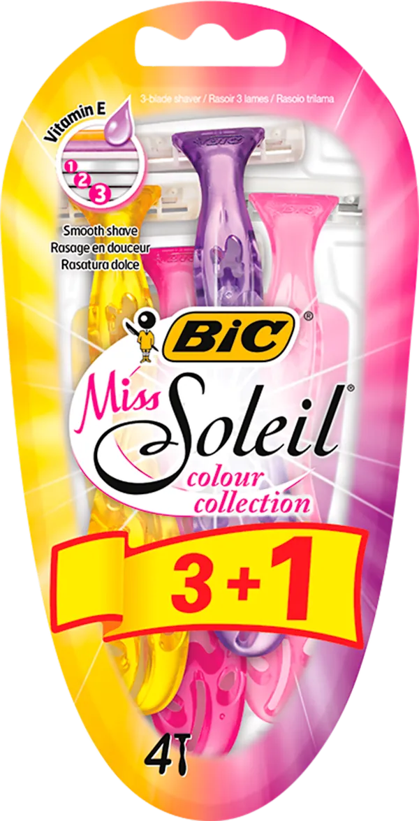 Ženski brijač BIC Miss Soleil color collection sa 3 oštrice 3+1 kom
