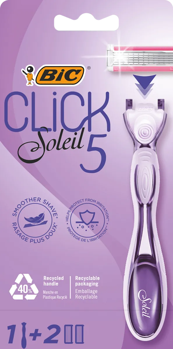 Ženski brijač BIC sistem Click5 Soleil ružica+2 dopune