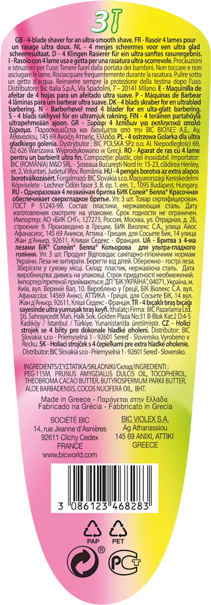 Ženski brijač BIC Soleil Bella Colors 3 kom