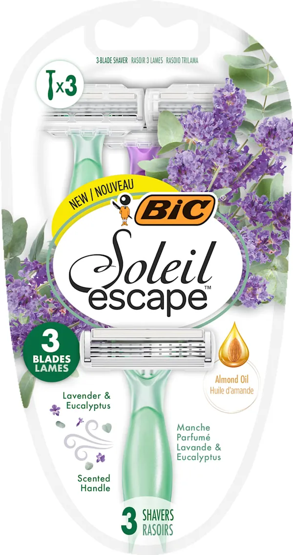 Ženski brijač BIC Soleil Escape lavander sa 3 oštrice, 3 kom