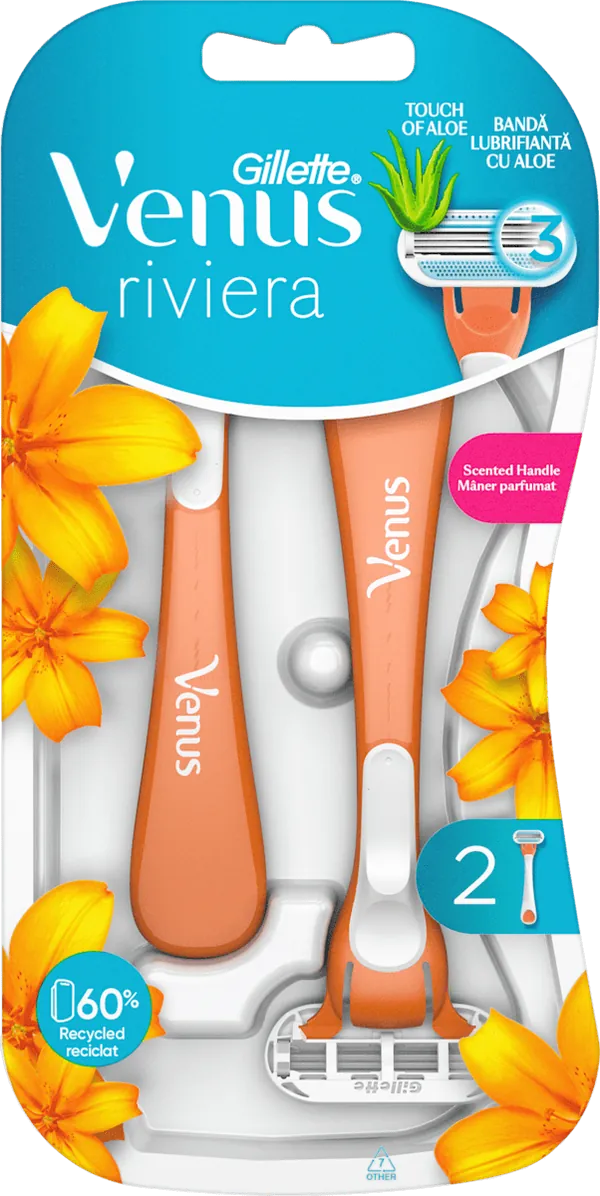 Ženski brijač GILLETTE VENUS Riviera, 2 kom